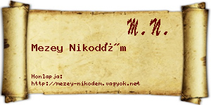 Mezey Nikodém névjegykártya
